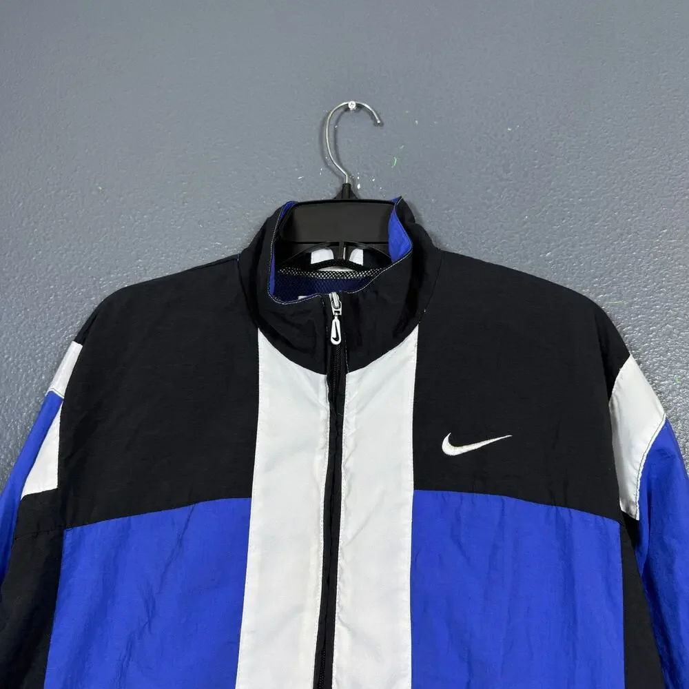 Nike S men’s blue light jacket big back logo olympic vintage Y2K